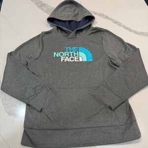 The North Face Girls Gray Blue Hooded Jacket L/G (14/16) Polyester Fall/Winter